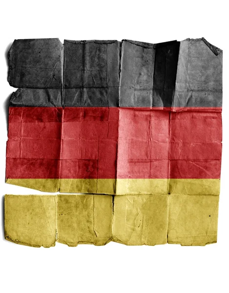 German flag on old paper. — Stock Photo, Image