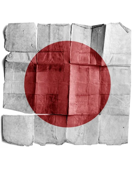 오래 된 종이에 일본 국기. — 스톡 사진