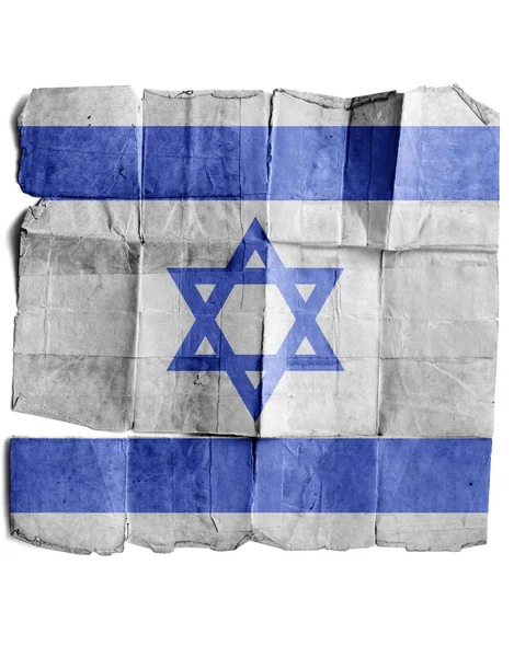 Israëlische vlag op oud papier. — Stockfoto