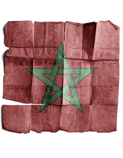 古い紙の上のモロッコの国旗. — ストック写真