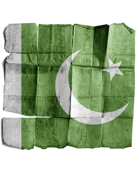 Pakistan flagga på gammalt papper. — Stockfoto