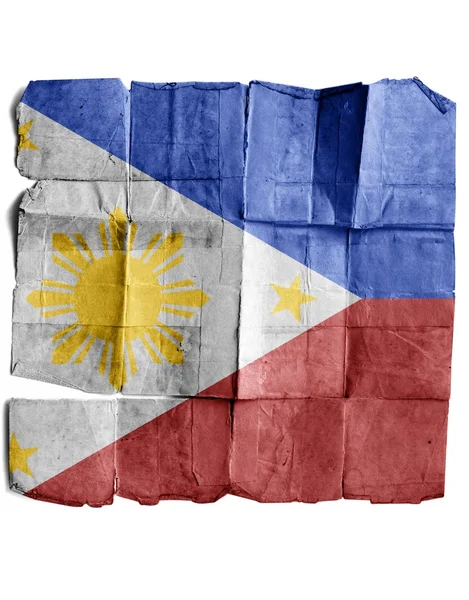 Filippinerna flagga på gammalt papper. — Stockfoto
