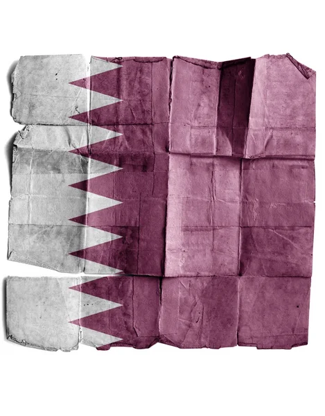 Qatar flag on old paper. — Stock Photo, Image