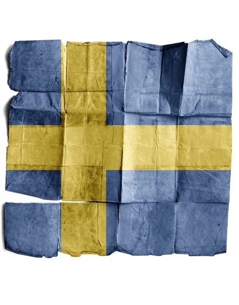 Zweden vlag op oud papier. — Stockfoto