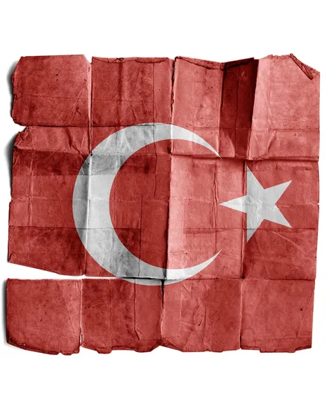 Bandera turca sobre papel viejo . —  Fotos de Stock