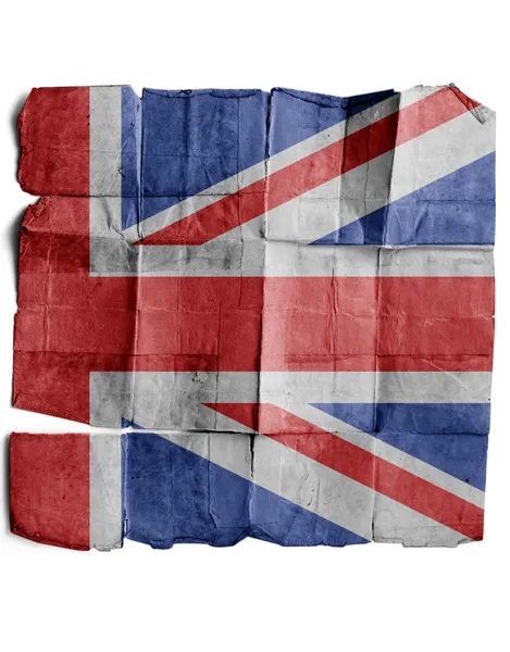 Bandeira britânica sobre papel velho . — Fotografia de Stock