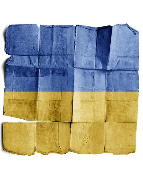 Ukrainian flag on old paper. — Stock Photo, Image