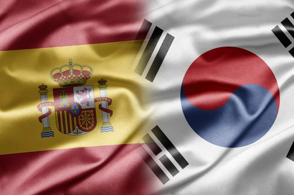 Spanien och Sydkorea — Stockfoto