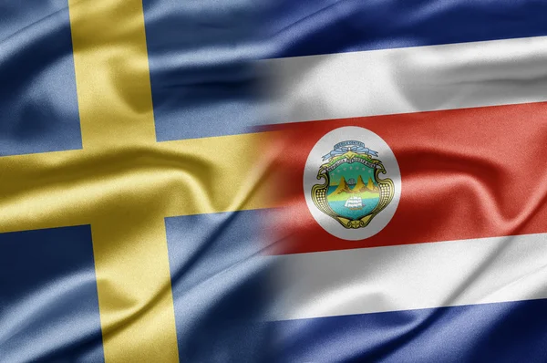 瑞典和哥斯达黎加 — 图库照片