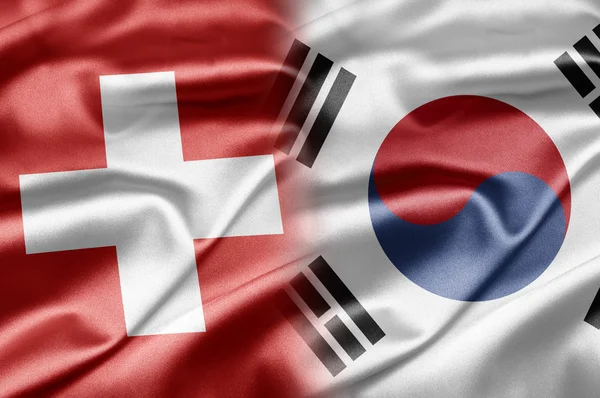 Suíça e Coreia do Sul — Fotografia de Stock
