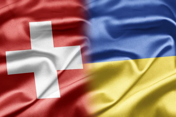 Sveits og Ukraina – stockfoto