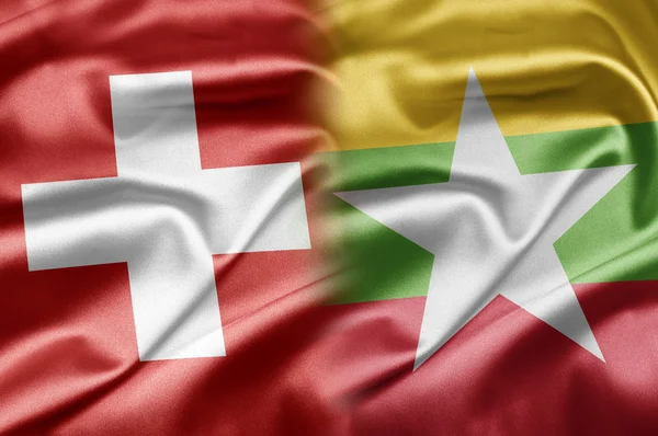 Suiza y Myanmar — Foto de Stock