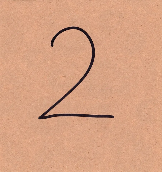 Two. Marker on an old paper. — Stock Photo, Image