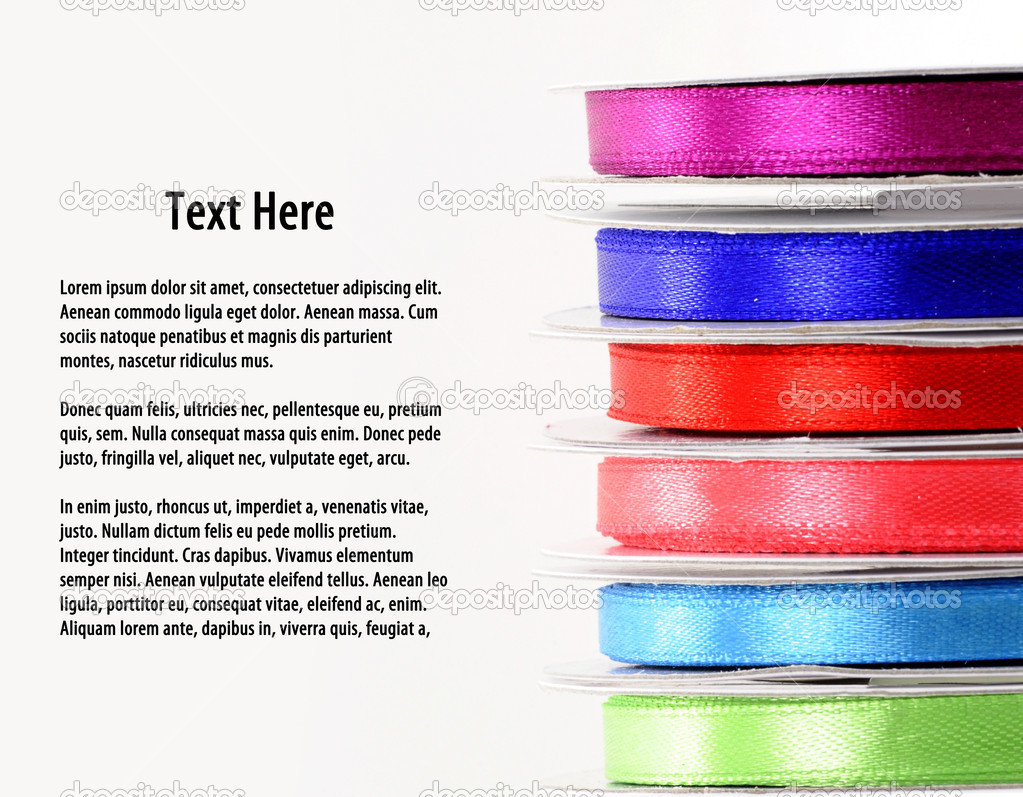 Multi-colored tape on a roll. With space for text.