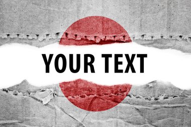 metin alanı olan Japonya bayrağı.