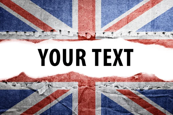 Yhdistyneen kuningaskunnan lippu tekstiavaruudella . — kuvapankkivalokuva