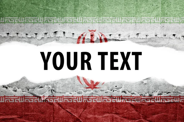 Iran flag with text space. — Stock Photo, Image