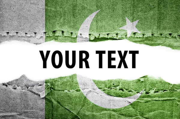 Bandiera Pakista con spazio di testo . — Foto Stock