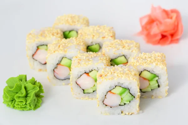 Japanese cuisine - sushi and rolls — Stock Photo, Image