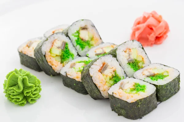 Japanese cuisine - sushi and rolls — Stock Photo, Image