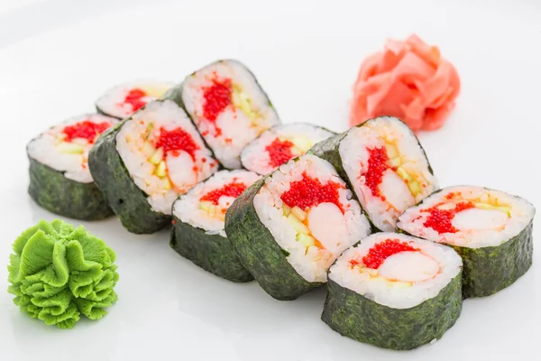 Japanese cuisine - sushi and rolls — Stock Photo, Image
