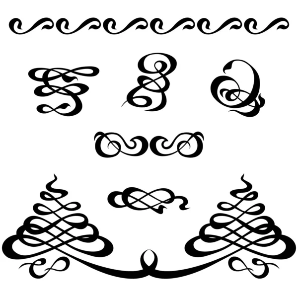 Conjunto de ornamento de caligrafia — Vetor de Stock