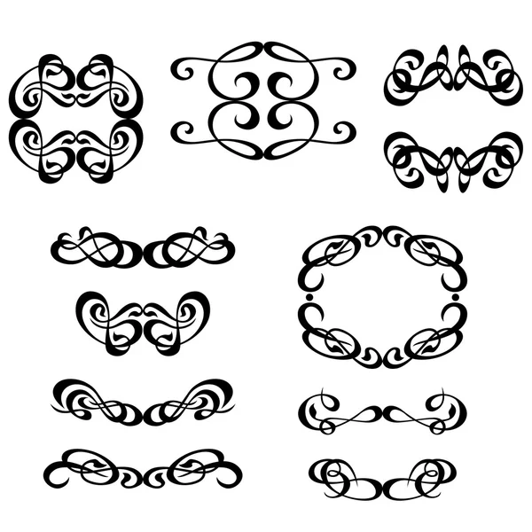 Calligraphy ornament frame set — Stock Vector