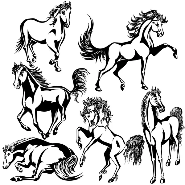 Horses set — Stock Vector