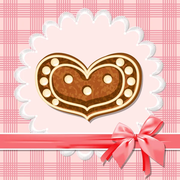 Gingerbread heart — Stock Vector