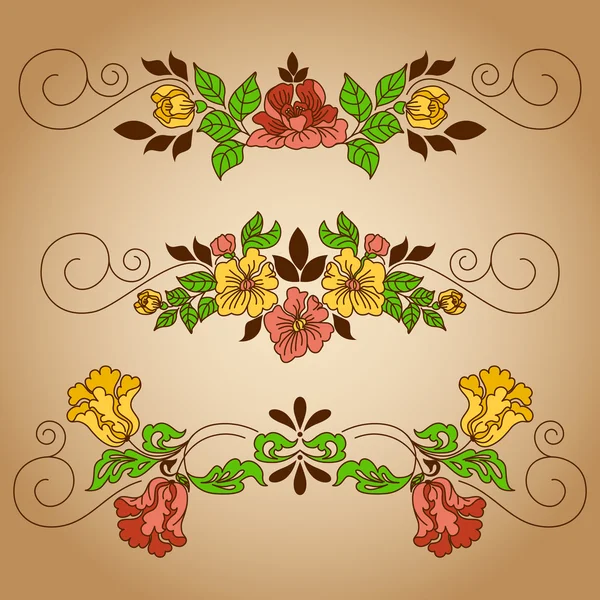 Tekening bloemen vignet — Stockvector