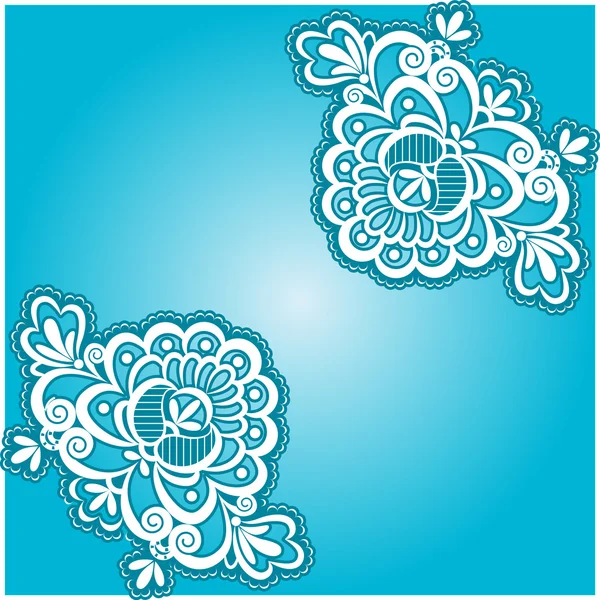 Blaue florale Serviette — Stockvektor