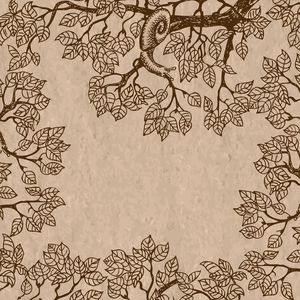 Escargot feuilles brunes — Image vectorielle
