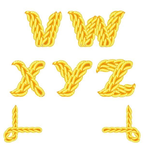 Alphabet tricoté V Z — Image vectorielle