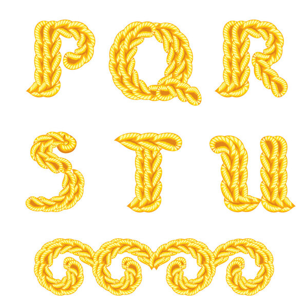 Knitted alphabet P U