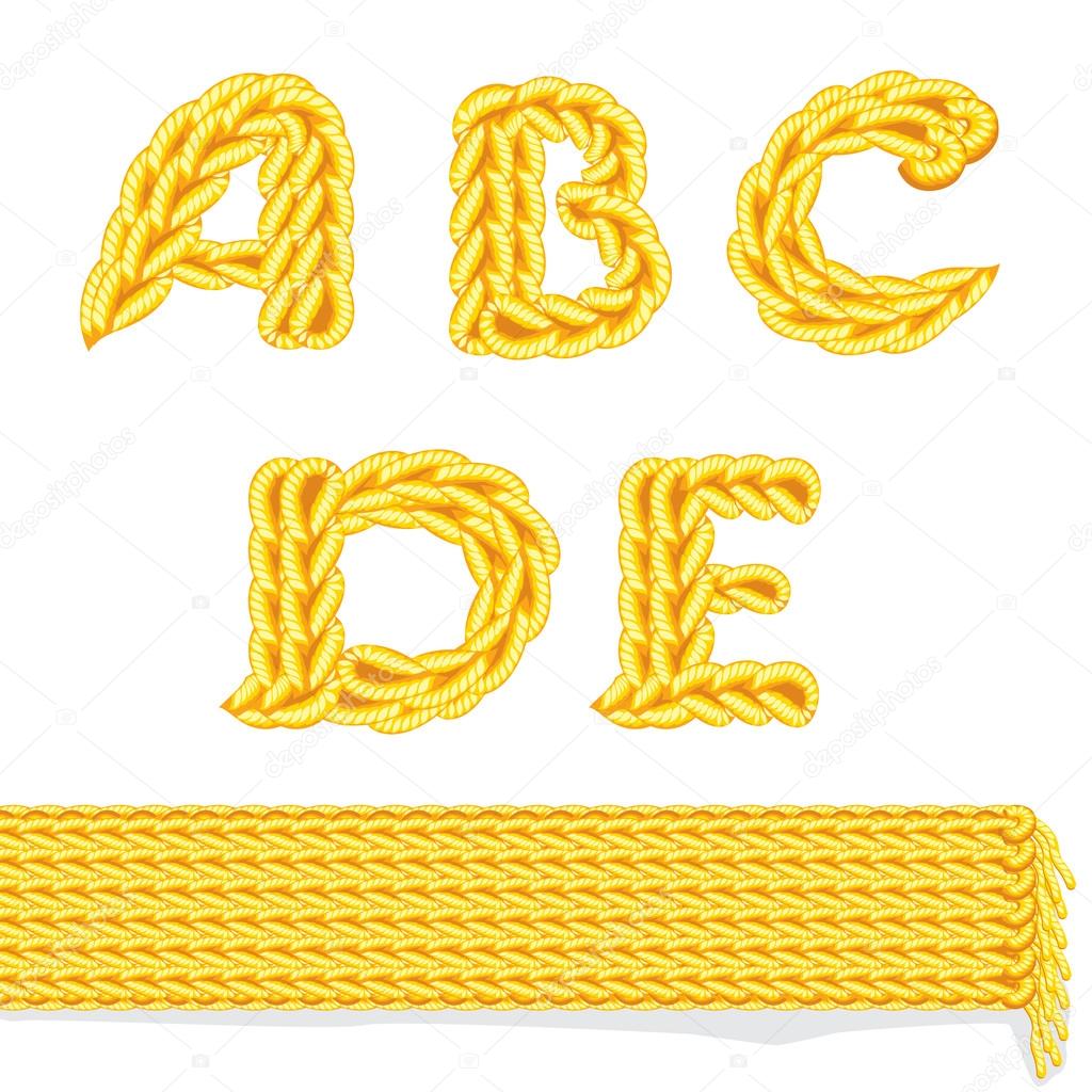 Knitted alphabet A E