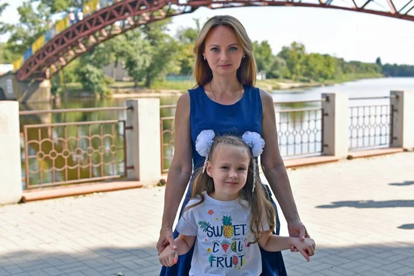 Enfant Fille École Pour Première Fois Début Septembre — Photo