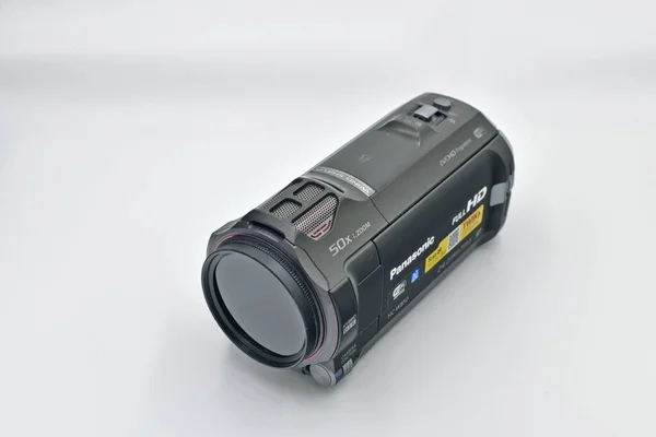 Ucraina Novomoskovsk 2021 Videocamera Panasonic W850 Con Borsa Trasporto Tra — Foto Stock