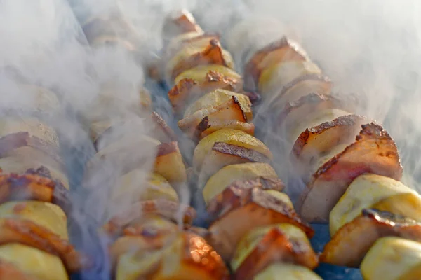 Lahodný Kebab Brambor Sádla — Stock fotografie