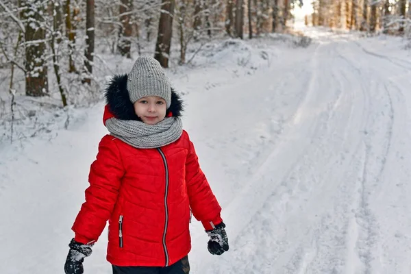 Mor Och Dotter Flickor Vacker Fantastisk Snöig Skog — Stockfoto