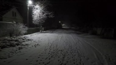 Doğu Ukrayna 'da Noel gecesi gece kar yağışı.