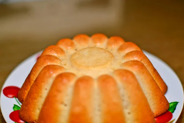 Вкусный Творожный Пирог Запеченный Домашней Духовке — стоковое фото