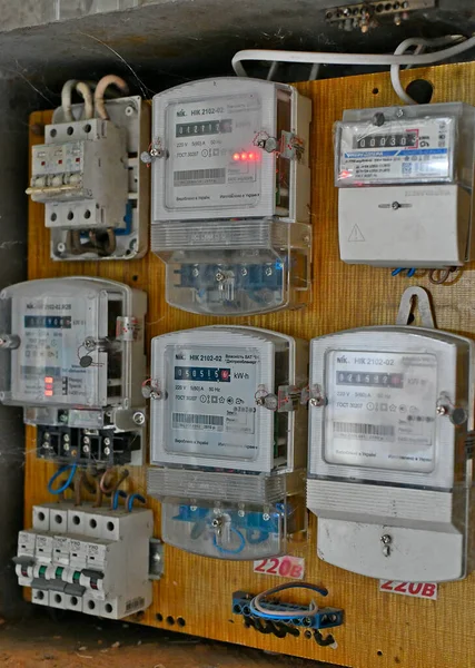 Electric Meters Garage — Stock Photo, Image