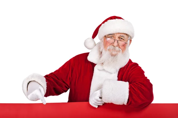 Santa with red banner Stock Photo