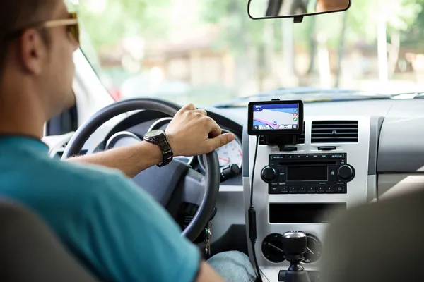 GPS-navigering i bilen — Stockfoto