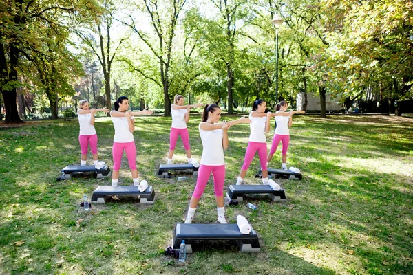 A nők esetében, akik a fitness osztály csoport — Stock Fotó