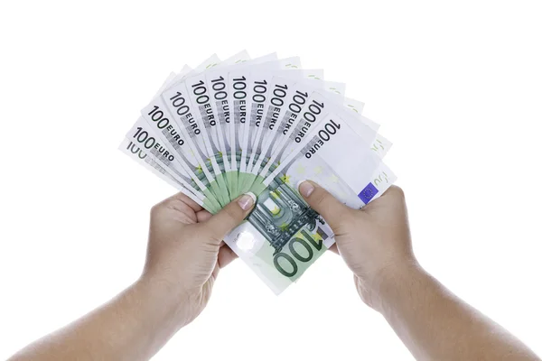 Handen met geld — Stockfoto