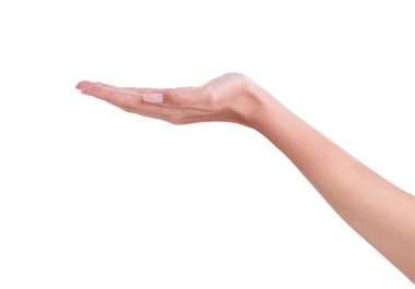 eli açık - beyaz izole