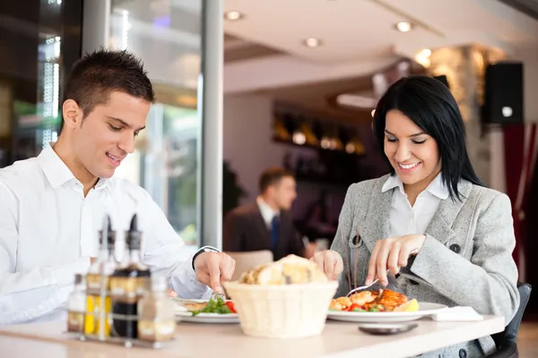 Pranzo di lavoro ristorante mangiare pasto — Foto Stock