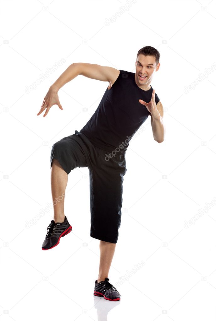 Zumba fitness man dancing