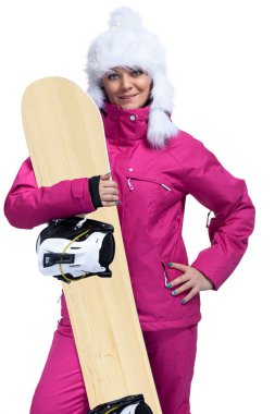 gülümseyen kadın snowboarder